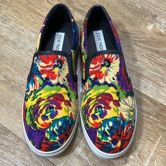 Steve Madden Floral Slip-On Sneakers Shoe Loafer Women’s 7.5 ECENTRCV - Picture 4 of 12